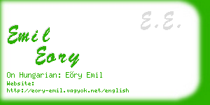 emil eory business card